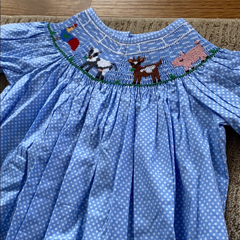 NWT Smocked shrimp and Grits Kids 3T Dress